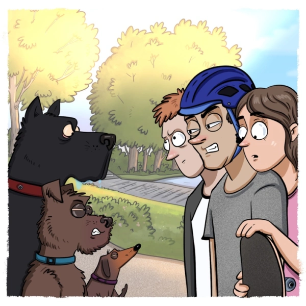 Как собакам и велосипедистам ужиться на одном тротуаре?